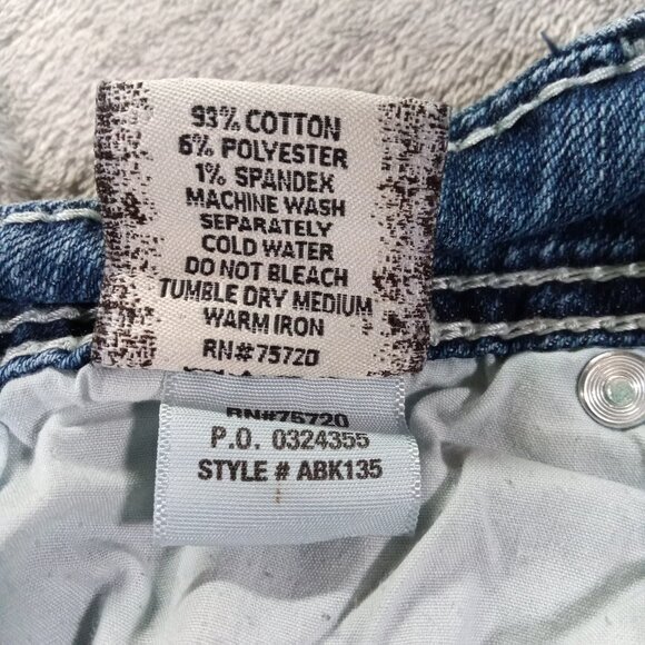 BKE Harper Bootcut Jeans Women 35x32, Tag 31x33.5 Blue Stretch Thick Stitch - Picture 14 of 14